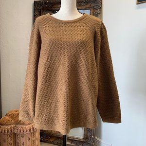 J.Jill Chunky Knit Neutral Sweater Brown XL
